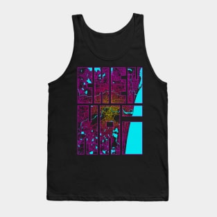 Chennai, India City Map Typography - Neon Tank Top